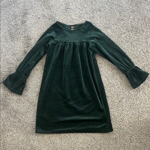 Tea Collection Elegant Forest Green Velvet Dress
